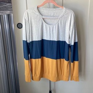 Unknown Brand, XL, Gray Blue & Mustard